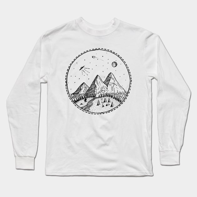 Mysterious Landscape Long Sleeve T-Shirt by JuanDeMarcos